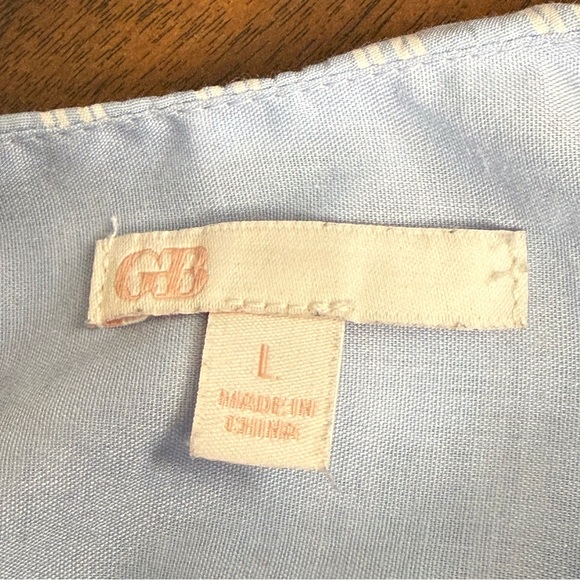 Gianni Bini Blue White Stripe Blouse Dolman Sleeve Lined Top Large Chic - Picture 7 of 10